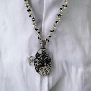 One of a kind broken china necklace
